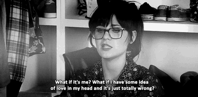 a woman wearing glasses says what if it 's me