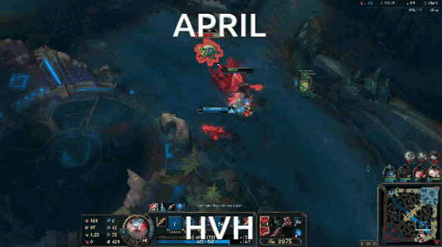 a screen shot of a video game with the words april hvh