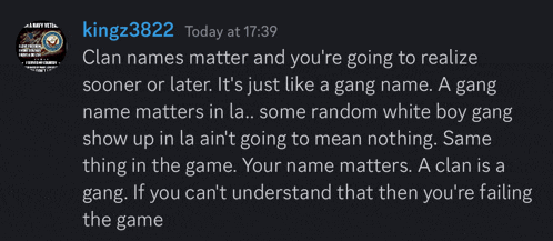 a message from kingz382 today at 17:39