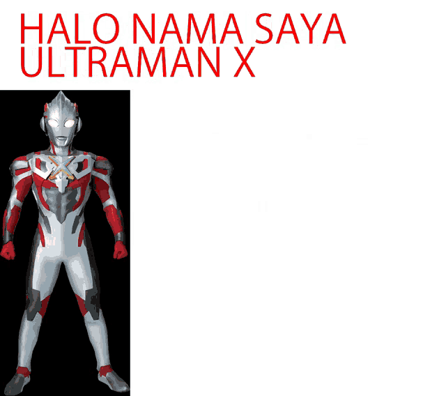 a picture of an ultraman with the words ultraman terlarang in red