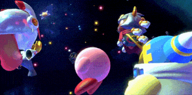 a cartoon character named kirby is surrounded by other characters