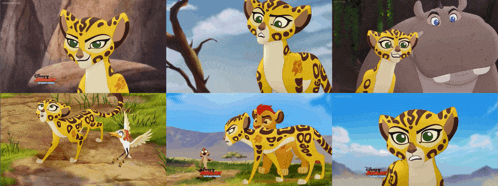 a collage of images of a cartoon character from disney 's the lion king