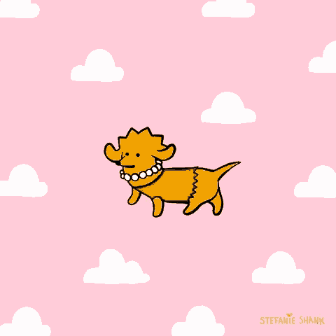 a drawing of a dachshund with the name stefanie shank on the bottom