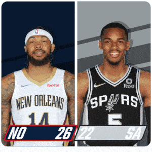 New Orleans Pelicans (26) Vs. San Antonio Spurs (22) First-second Period Break GIF - Nba Basketball Nba 2021 GIFs