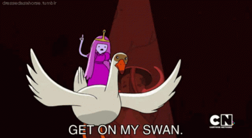 Adventure Time Get On My Swan GIF - Adventure Time Get On My Swan Swan GIFs