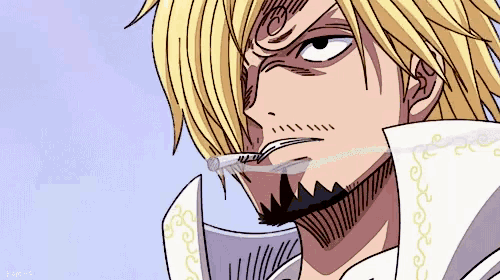 a man with a beard is smoking a cigarette in a cartoon