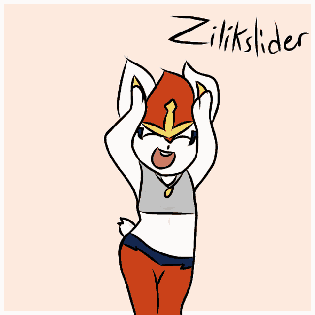 a cartoon drawing of a rabbit with the name zillikslider written on the bottom