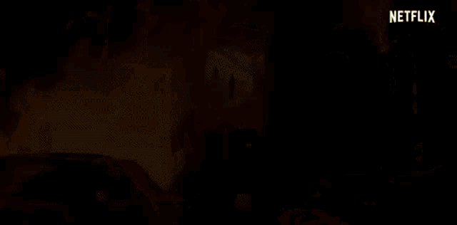 a cartoon of a burning city with a netflix logo on the bottom