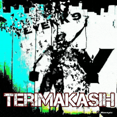 the word terimakasih is on a colorful poster