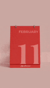 a red calendar with the date february 12 on it