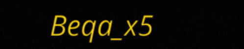 a black background with the word bega x5 in yellow