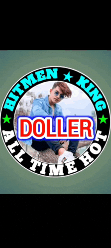 a logo for hitmen king doller all time hot has a picture of a young man in the center