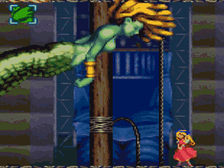 a pixel art drawing of a mermaid with a green z on the corner