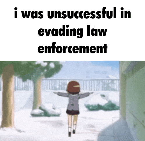 a picture of a girl with her arms outstretched and the words i was unsuccessful in evolving law enforcement