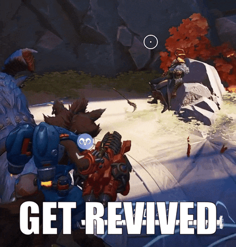 a video game scene with the words get revived on the bottom