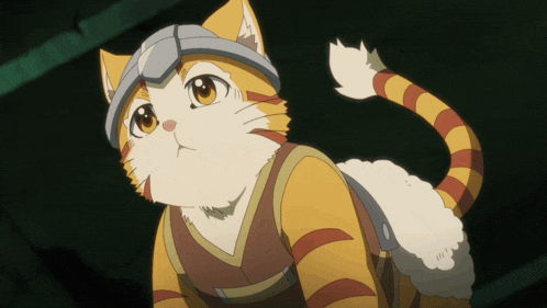 a cat wearing a helmet and a vest looks up