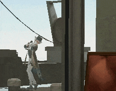 a pixel art of a man with a gun