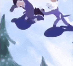 a person is flying through the air on a snowboard .