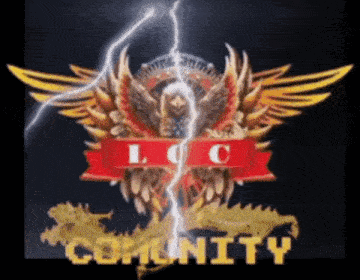 a logo for loc community with a dragon and lightning bolts
