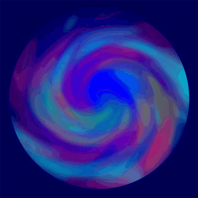 a painting of a colorful swirl on a dark background