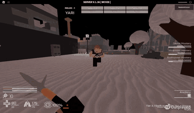 a screenshot of a video game with the name yari on the screen