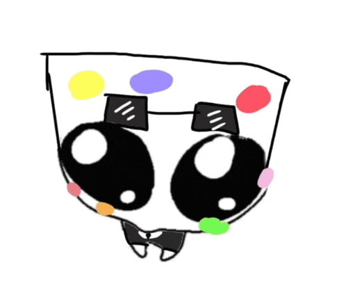 a drawing of a cup of coffee with colorful sprinkles