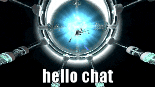 a computer generated image with the words hello chat on the bottom