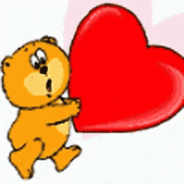 a teddy bear holding a large red heart