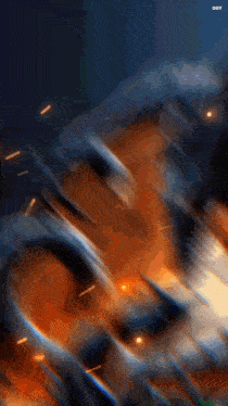 a blurred image of a person 's face with the word doy on the bottom right