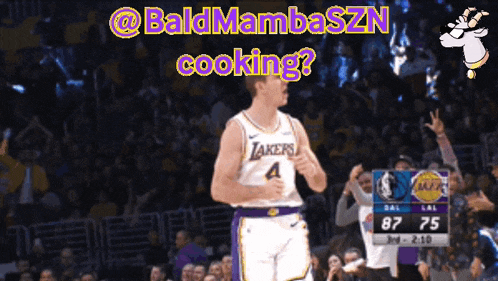a basketball player with the number 4 on his jersey is running on the court
