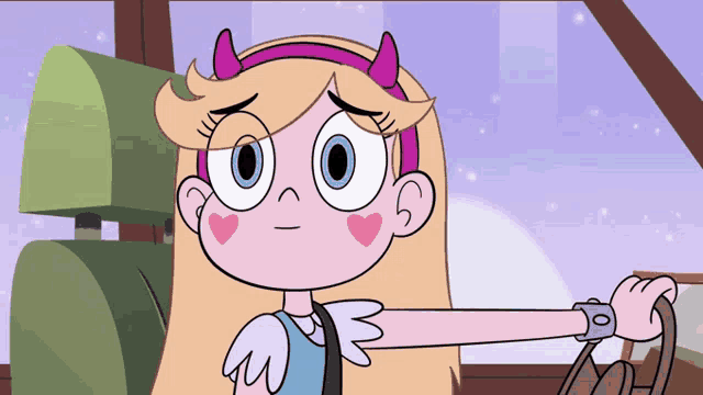 star butterfly from star vs the forces of evil is wearing a pink headband