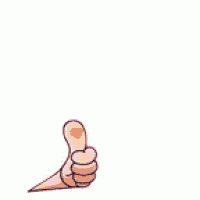 a cartoon hand giving a thumbs up with the words `` awesome '' written below it .