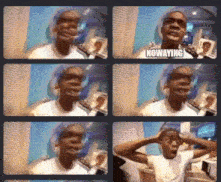 a collage of images of a man with the word nowaying on the top
