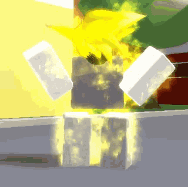 a cartoon character with a yellow star on his head is flying through the air