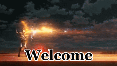a picture of a woman with a bow and arrow says welcome