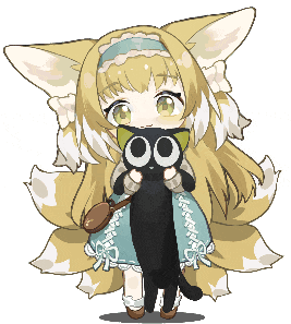 a pixel art drawing of a girl holding a black cat with big eyes