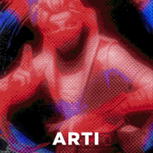 a painting of a woman with the word arti on it