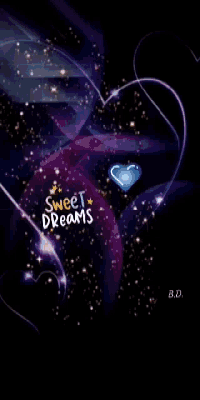 a purple background with the words `` sweet dreams '' and a heart on it .
