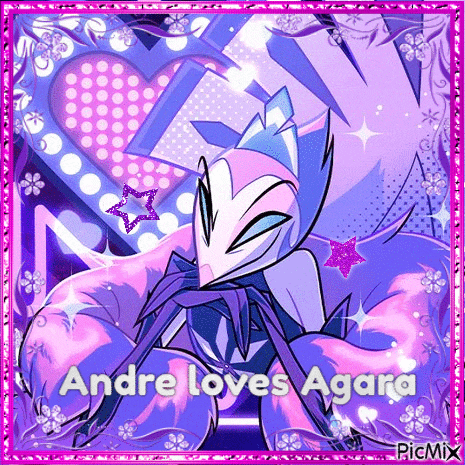 a picture of a cartoon character that says andre loves agara