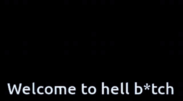 a pixel art of a girl with the words welcome to hell bitch written below her