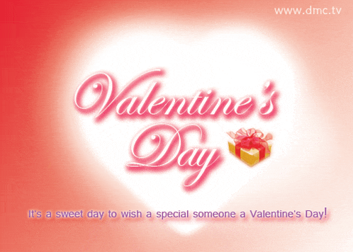 a valentine 's day greeting card with a heart and a gift box
