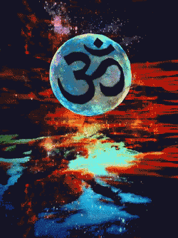 Namaste Symbol On A Glowing Moon GIF