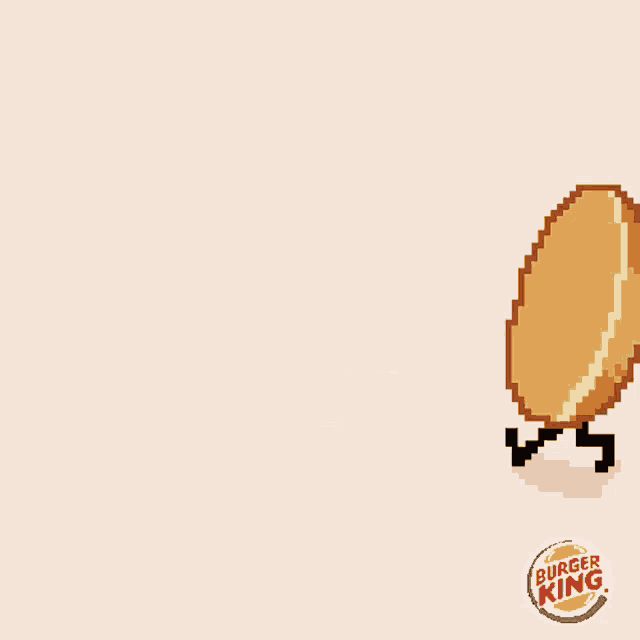 a pixel art drawing of a burger king hamburger