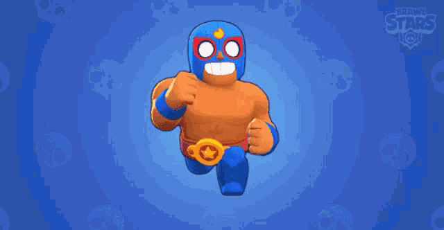 a cartoon character from the game brawl stars is running