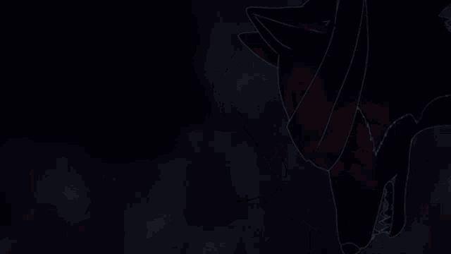 a drawing of a cat in a dark room with a shadow