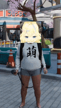 a person wearing a hoodie that says mix on it is holding a leash