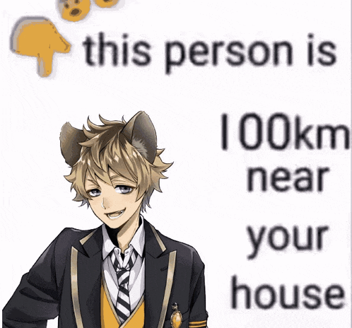 a picture of a boy in a suit with the words his pers near your head