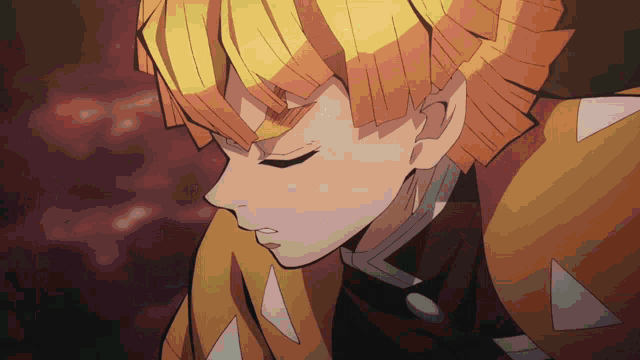 a close up of a cartoon character with yellow hair