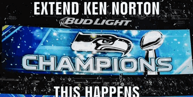 a bud light ad for seahawks champions