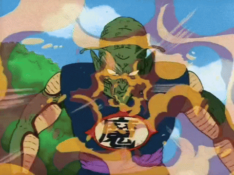 a cartoon character with a chinese symbol on his shirt
